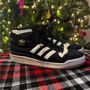 Adidas Forum Mid Suede "Black/Cream White/Gum" - Men's Size 12 - Missing Straps